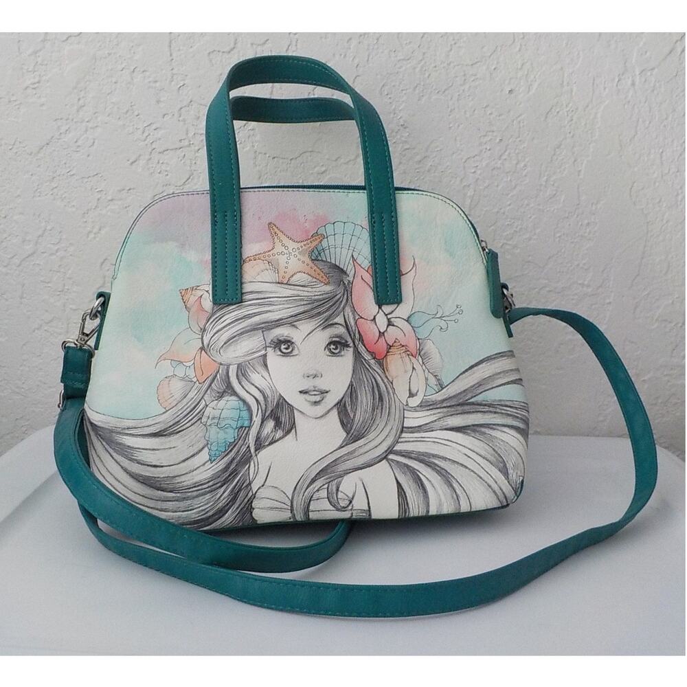 Disney Boutique Little Mermaid Ariel Purse Satchel Handbag FauxLeather Retired